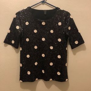 J Crew Polka Dot Sequin Top!